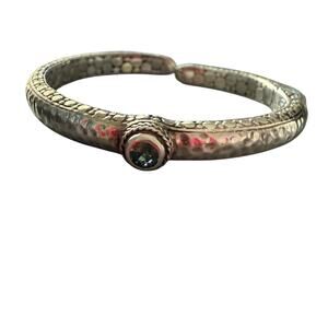 Sarda 925 Sterling Silver Hinged Bangle Bracelet